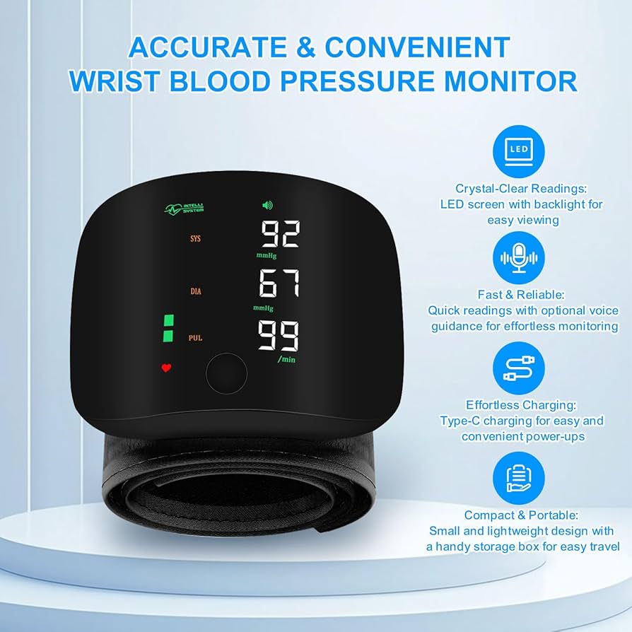 Wrist Blood Pressure Monitor, Portable Electric Blood Pressure